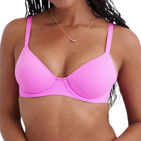 New Aerie SMOOTHEZ Full Coverage Lightly Lined Underwire Bra Pink Size 38D - Picture 1 of 15